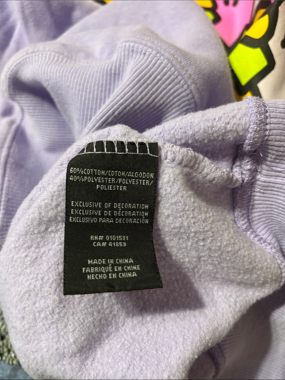 Keith Haring DJ Graphic lavender Purple Hoodie Size XL - Picture 8 of 8